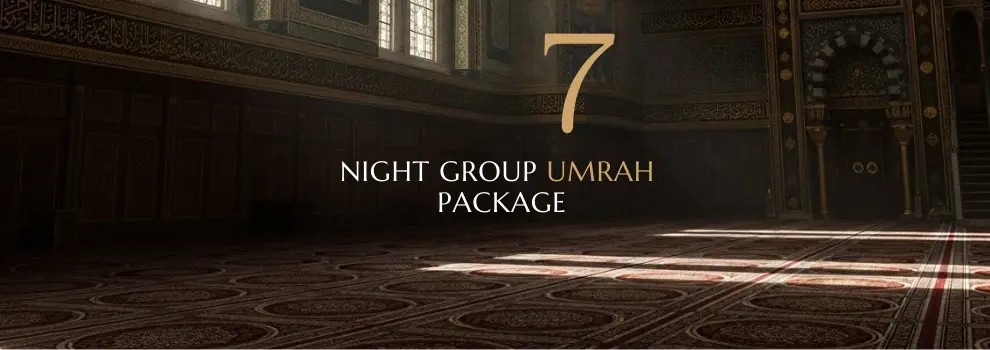 October Group Umrah Package for 7 Nights offering a spiritual journey during the peak season.