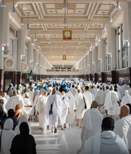 High-angle view of the Kaaba and pilgrims, perfect for those booking premium Ramadan Umrah packages for their journey.
