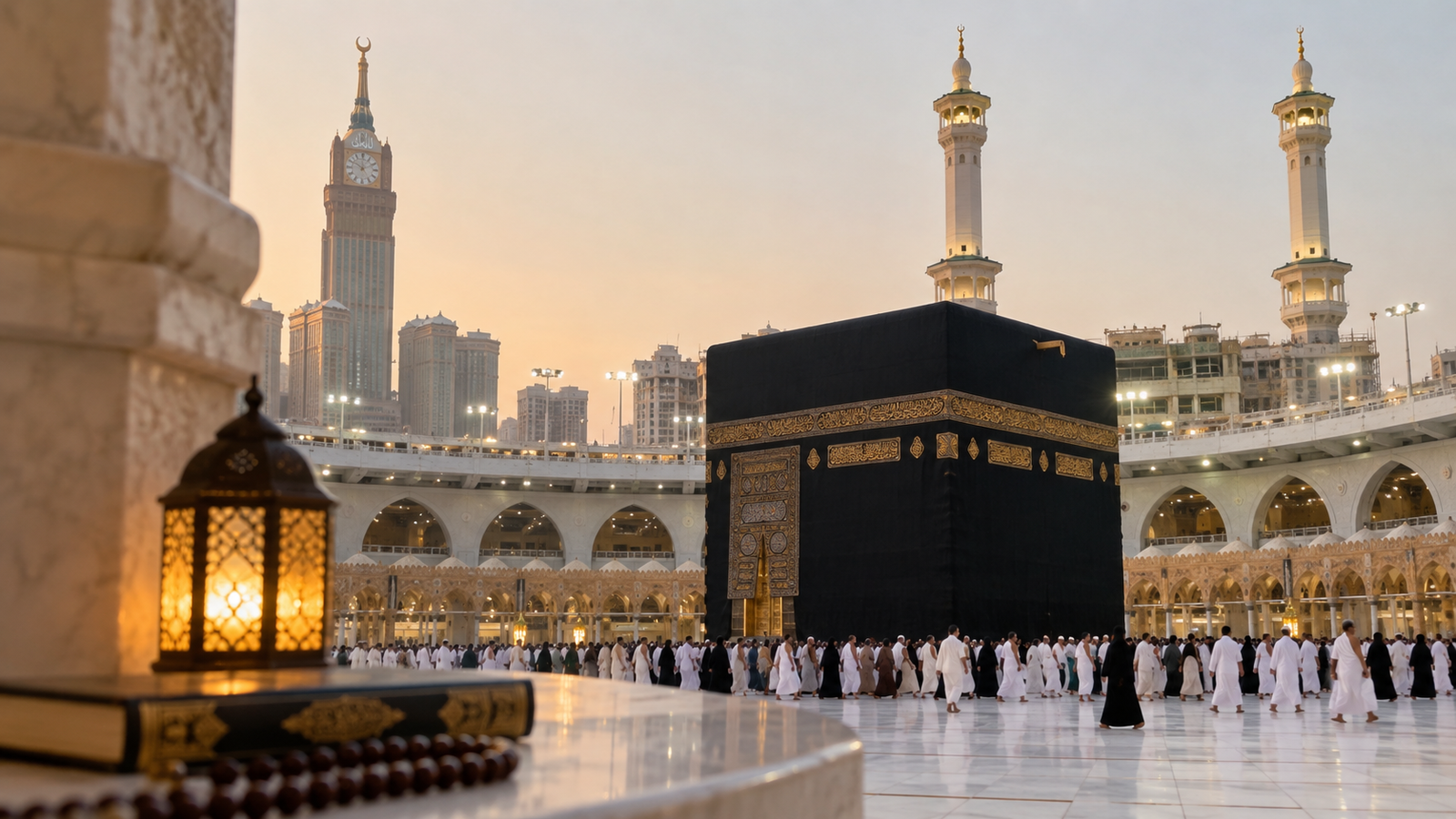 Pilgrims performing Umrah during Ramadan at Masjid al-Haram in Makkah